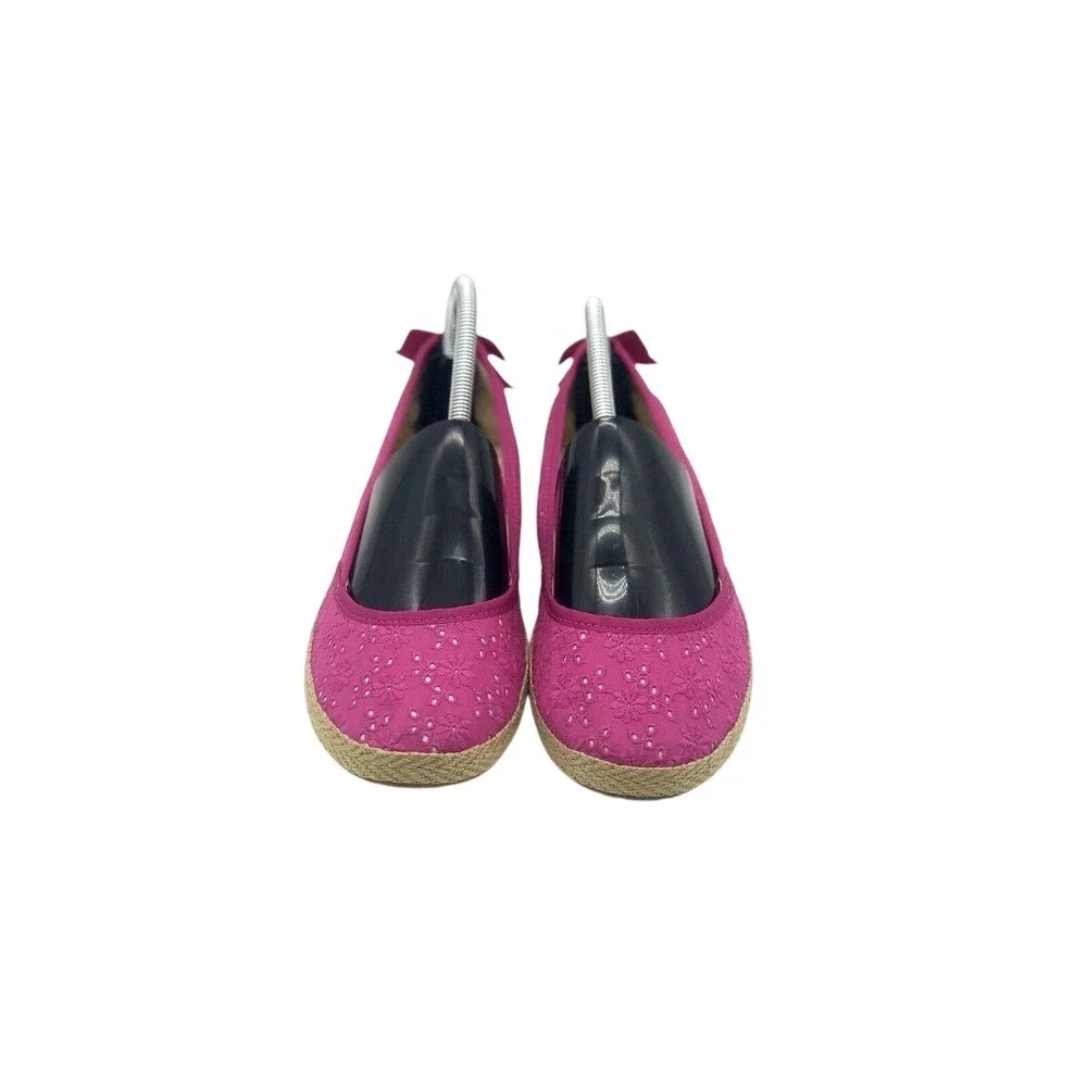 UGG Australia Pink Eyelet‎ Espadrille Flats Bow Back 1004022K Womens 6